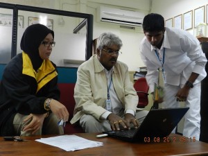 Mr. Siva Kumar (center) and ASIA PR's Senior PR Consultant, Krishna Kumar M (standing right) briefing a client.