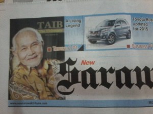 The write up on Pehin Seri Taib published in the New Sarawak Tribune. 